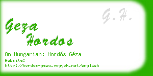 geza hordos business card